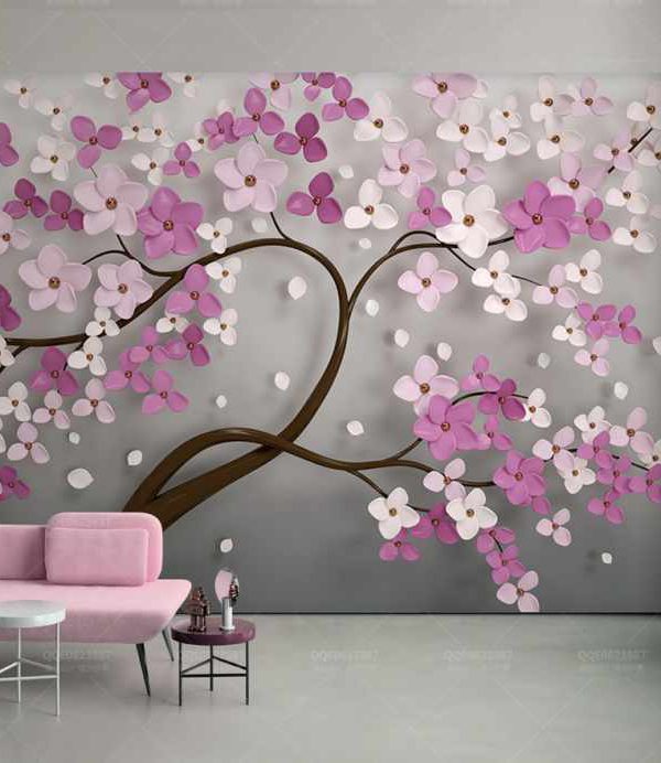 پوستر دیواری درخت شکوفه زده زیبا