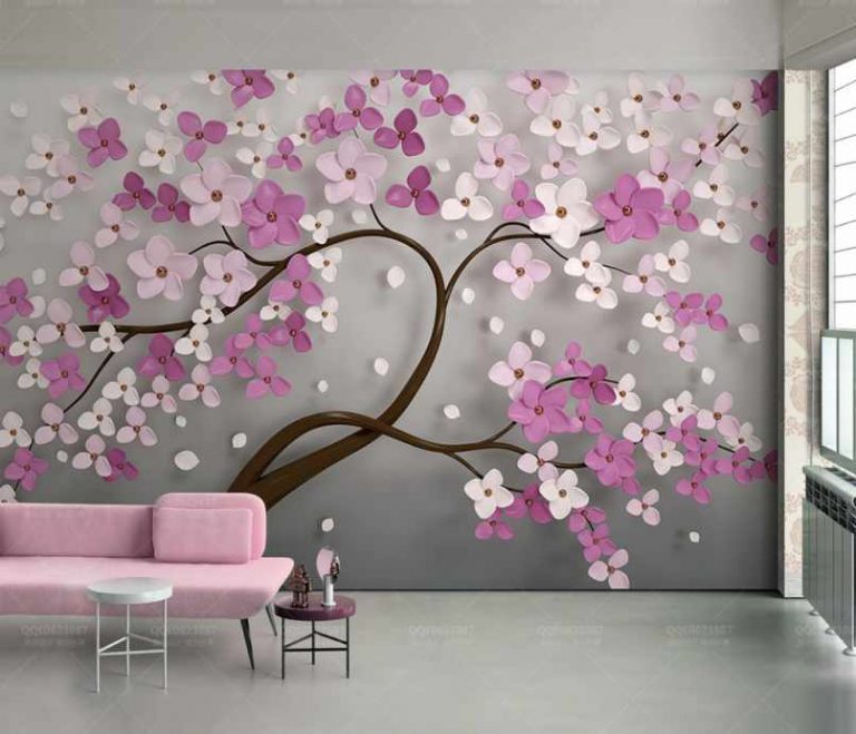 پوستر دیواری درخت شکوفه زده زیبا