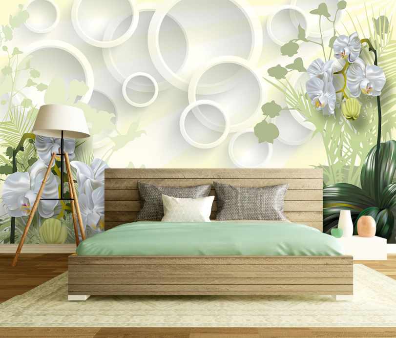 کاغذ دیواری سه بعدی گل های برجسته زیبا