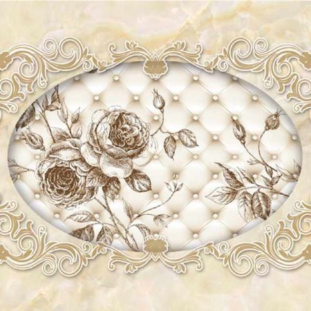 پوستر دیواری گل رز با زمینه مرمر