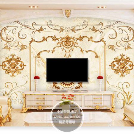 پوستر دیواری نقش و نگار های طلایی