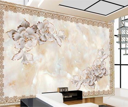 کاغذ دیواری سه بعدی طرح زیبای گرانیتی قرینه