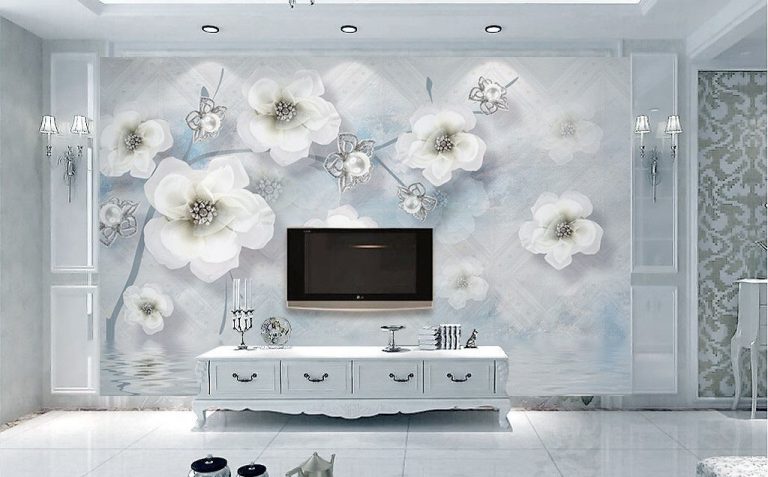 پوستر دیواری شاخه گل های ابرنگی