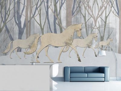 پوستر دیواری نقاشی جنگل زمستانی