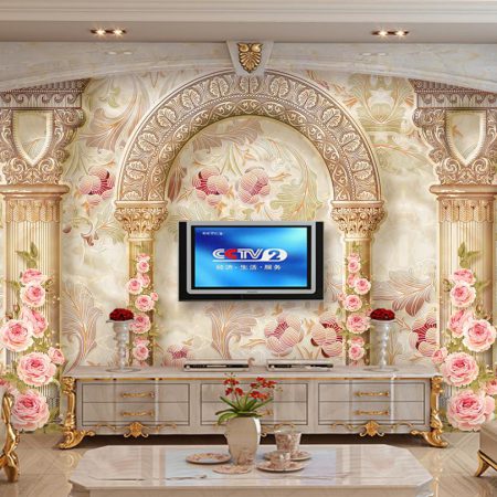 پوستر دیواری گل های صورتی کلاسیک