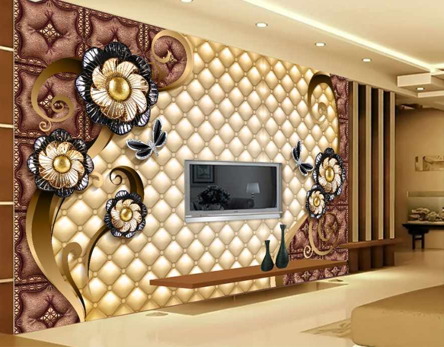 پوستر دیواری گل با چرم های مسی