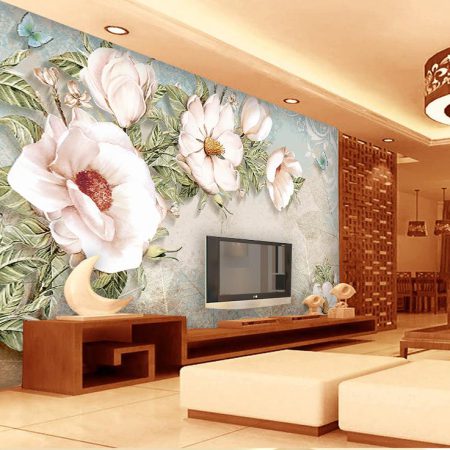 پوستر دیواری گل سه بعدی خمیری