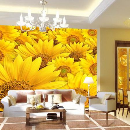 پوستر دیواری گل های سه بعدی افتاب گردان