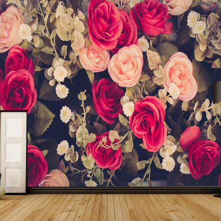 پوستر دیواری گل های رز سه بعدی زیبا