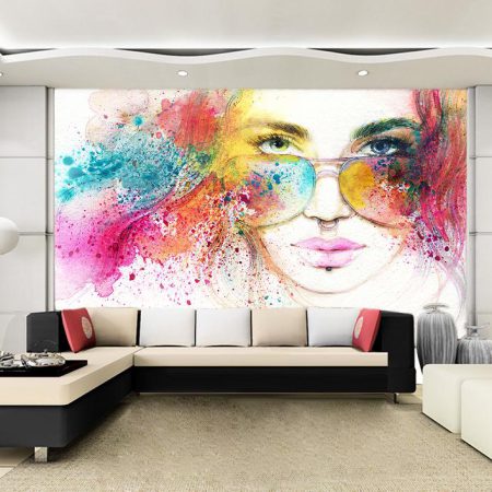 پوستر دیواری هنری از چهره زن با عینک