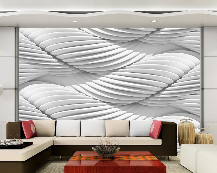 پوستر دیواری طرح سه بعدی سفید مارپیچی