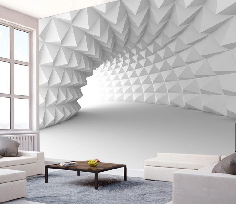 پوستر دیواری طرح تونل سه بعدی سفید