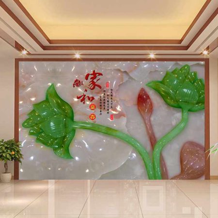 پوستر دیواری شاخه گل های براق سبز
