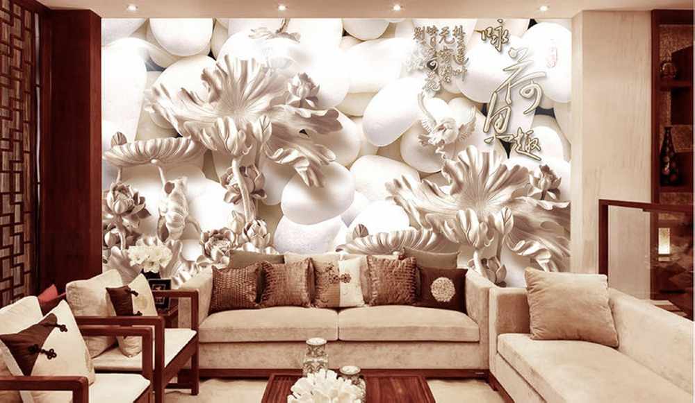 پوستر دیواری گچ بری گل های سه بعدی