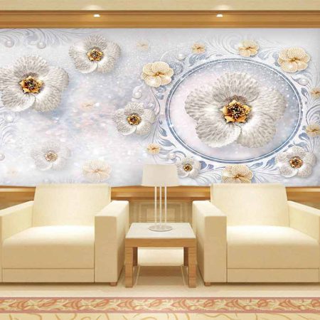 پوستر دیواری گل های ابی
