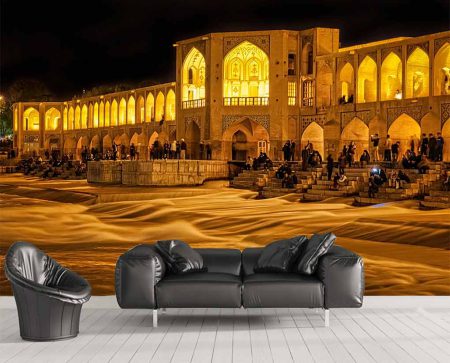 پوستردیواری طرح سی وسه پل درشب