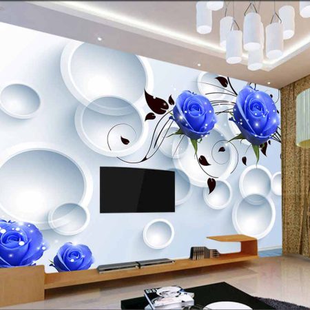 پوستر دیواری گل های سه بعدی رز ابی