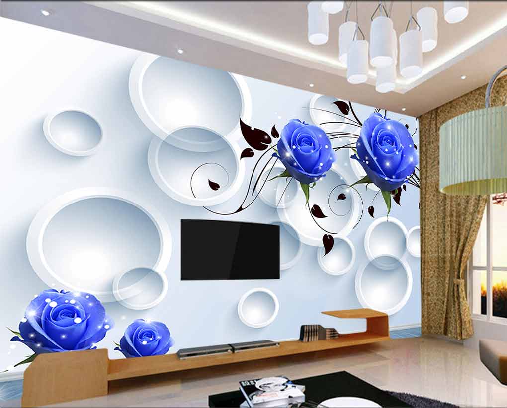 پوستر دیواری گل های سه بعدی رز ابی