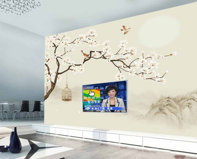 پوستر دیواری طرح شاخه درخت و شکوفه