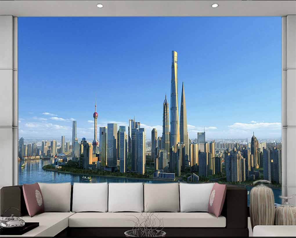 پوستردیواری دورنما ازاسمان خراش ها