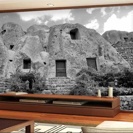 پوستردیواری خونه های سنگی قدیمی