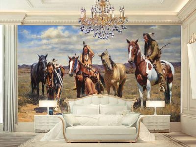 پوستر دیواری طرح مردان سوار بر اسب