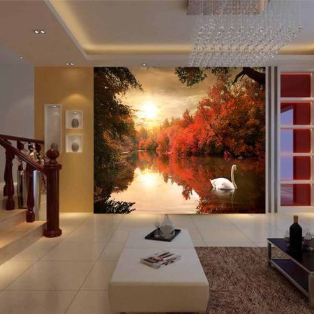 پوستر دیواری منظره ای زیبا از طبیعت پاییزی