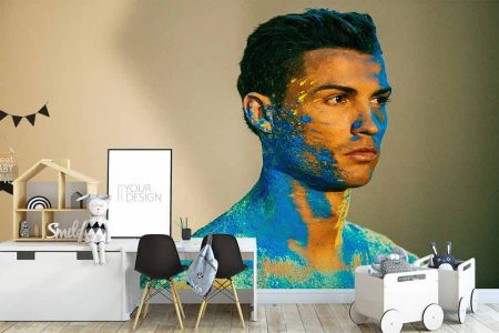 کاغذ دیواری سه بعدی طرح فیس رونالدو