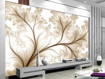 کاغذ دیواری سه بعدی طرح درخت هنری