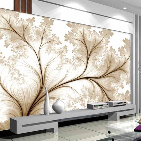 کاغذ دیواری سه بعدی طرح درخت هنری