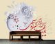 کاغذ دیواری سه بعدی خطاطی با گل سفید
