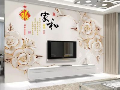 پوستر دیواری گل دکوراتیو لب طلایی