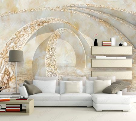 پوستر دیواری گچ بری با اکلیل طلایی