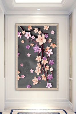 پوستر دیواری گل های صورتی زیبا