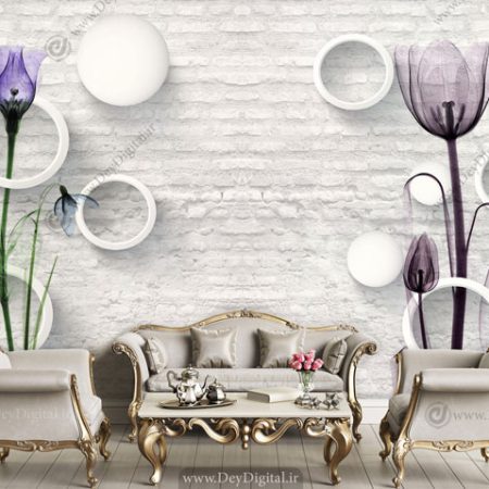 پوستر دیواری سه بعدی دیوار آجری BA-2433