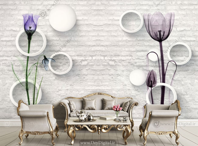 پوستر دیواری سه بعدی دیوار آجری BA-2433
