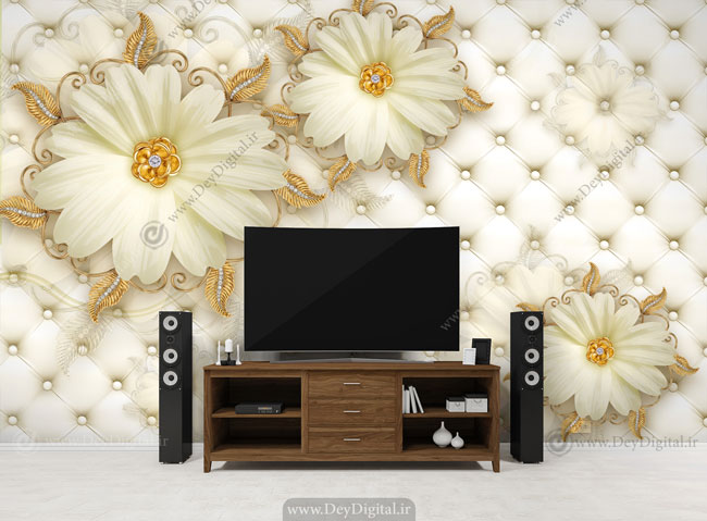 پوستر دیواری پشت تلویزیون سفید BA-2626