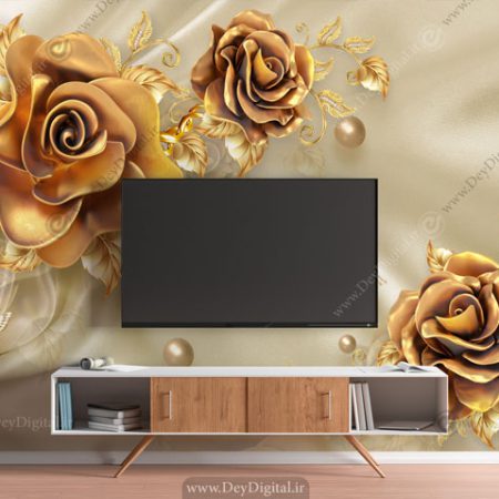 پوستر دیواری پشت تلویزون گل جواهری BA-2631