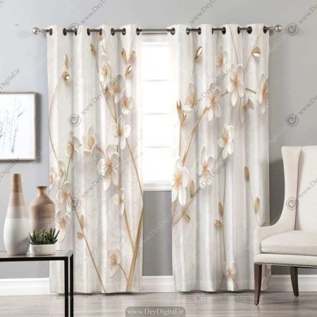 پرده طرح شکوفه BA-2776
