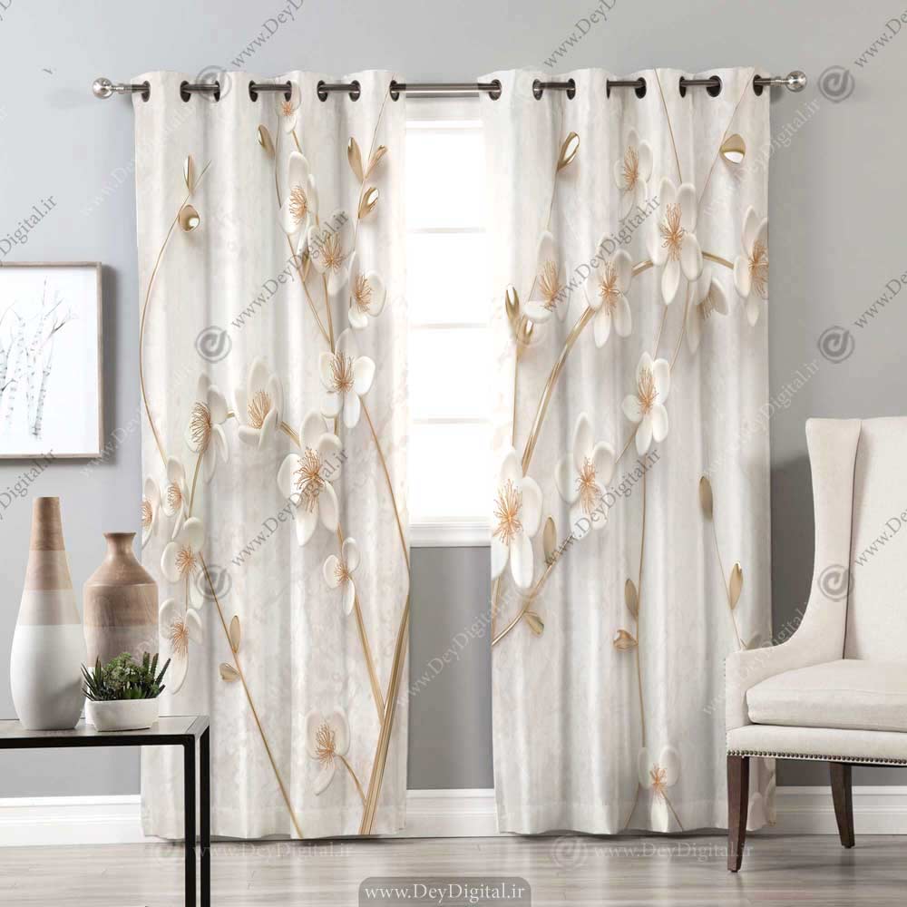 پرده طرح شکوفه BA-2776