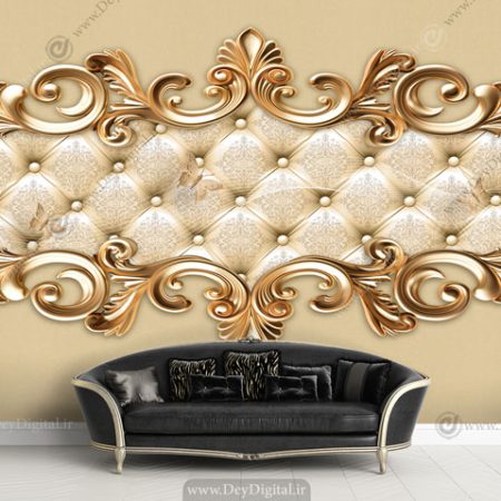 پوستر دیواری سه بعدی لمسه طلایی BA-3115