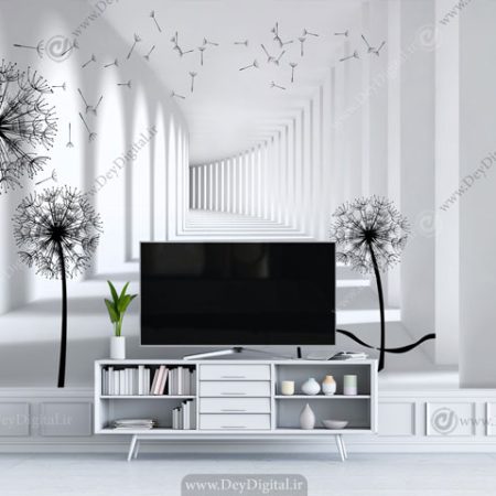 پوستر دیواری پشت تلویزیون تونل سه بعدی BA-3122