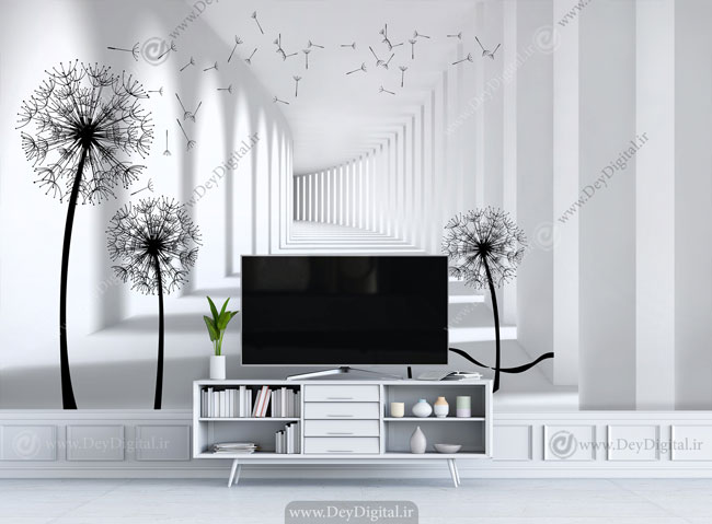 پوستر دیواری پشت تلویزیون تونل سه بعدی BA-3122