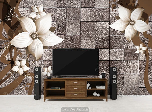 پوستر دیواری پشت تلویزیون تیره رنگ BA-3711