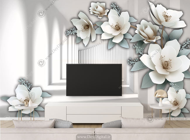 پوستر دیواری پشت تلویزیون تونل سه بعدی BA-3735