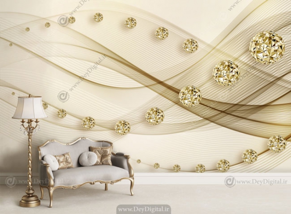 پوستر دیواری سه بعدی گوی معلق Ba-4026