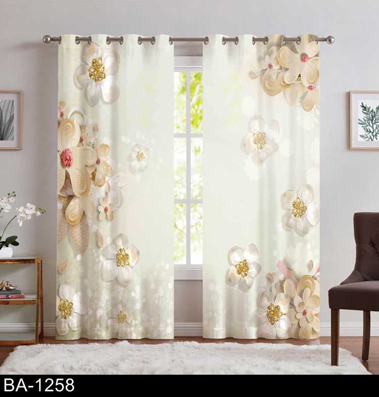 پرده پذیرایی طرح گل BA-1258