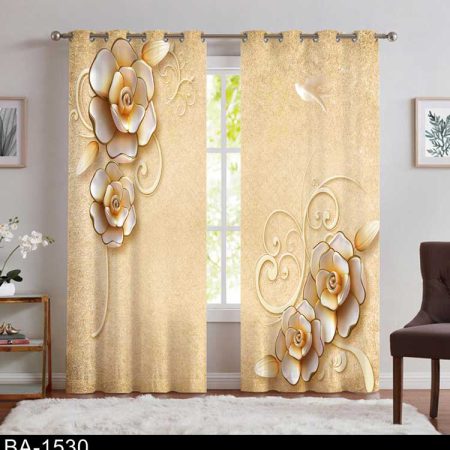 پرده پذیرایی گل طلایی BA-1530