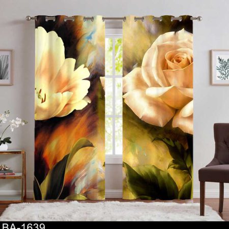 پرده پانچ گل هنری BA-1639