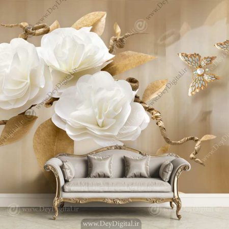 پوستر دیواری رز سفید BA-3362